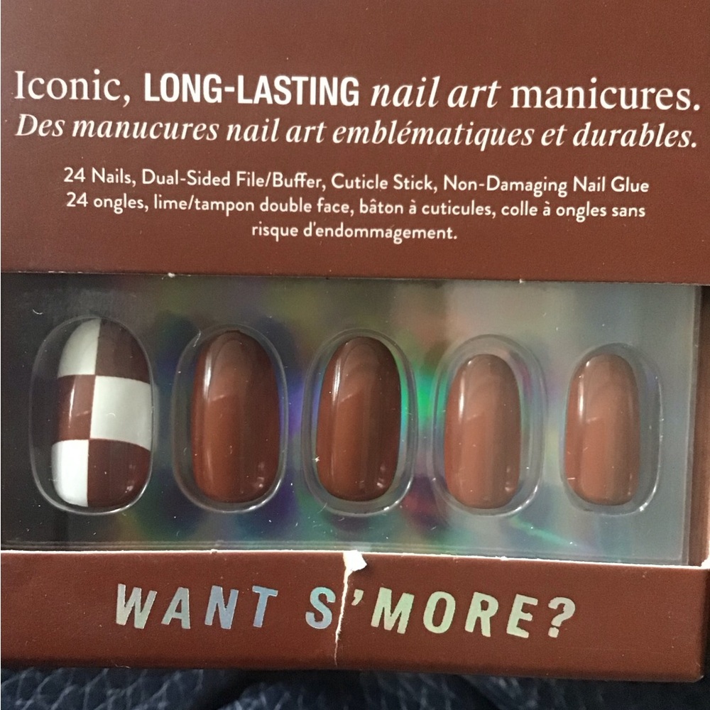 Chill house Chill Tips Nail Art Manicure Glue On Nails   Want S’more